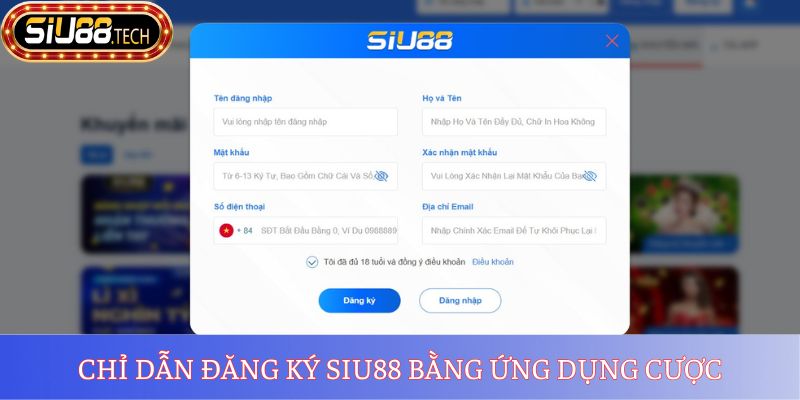 Chỉ dẫn đăng ký SIU88 bằng ứng dụng cược