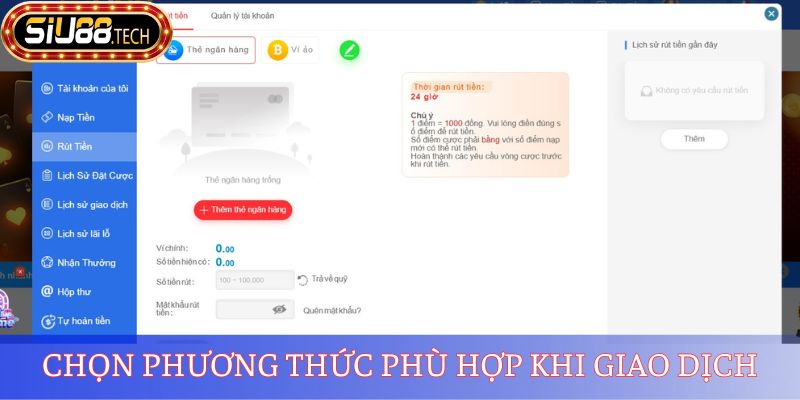 Chọn phương thức phù hợp khi giao dịch