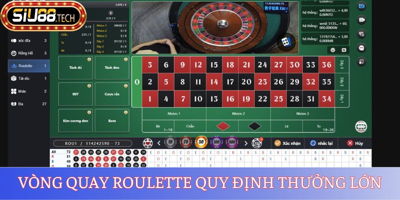SIU88 Casino 2 Vòng quay Roulette quy định thưởng lớn